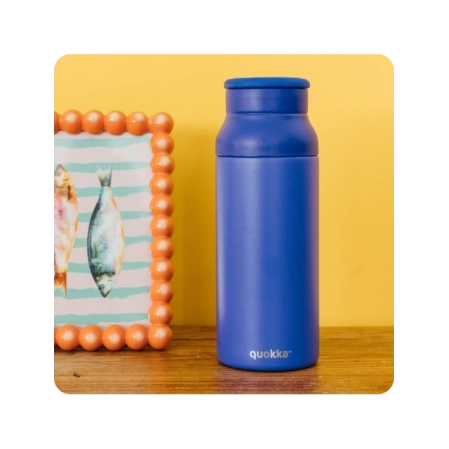QUOKKA BOTELLA TERMO ACERO INOXIDABLE CON ASA DE SILICONA ECHO DUSK BLUE 690 ML