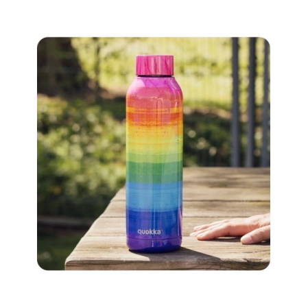 QUOKKA BOTELLA TERMO ACERO INOXIDABLE SOLID RAINBOW 630 ML