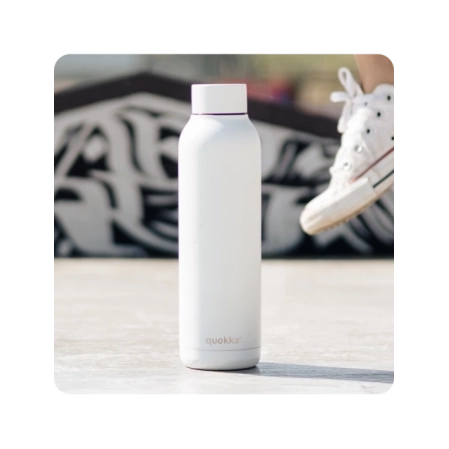 QUOKKA BOTELLA TERMO ACERO INOXIDABLE SOLID WHITE 630 ML