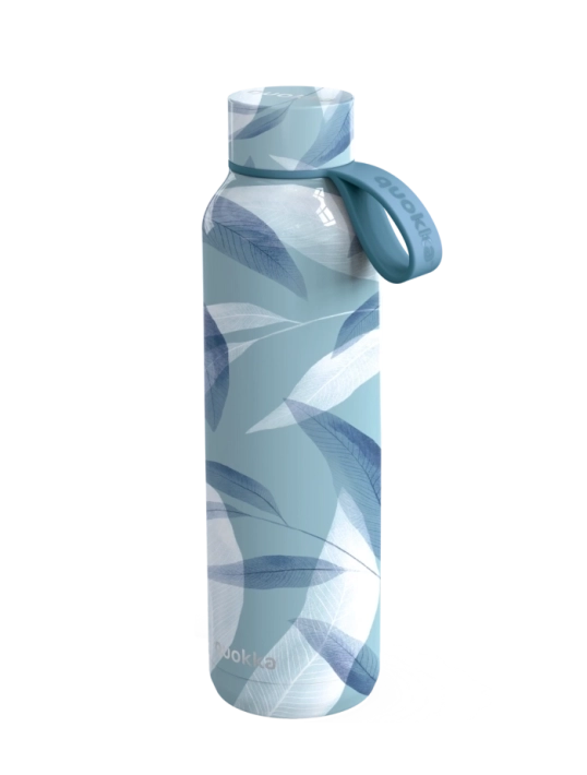 QUOKKA BOTELLA TERMO ACERO INOXIDABLE SOLID CON COLGADOR BLUE WIND 630 ML