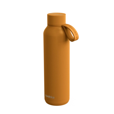 QUOKKA BOTELLA TERMO ACERO INOXIDABLE SOLID CON COLGADOR MUSTARD 630 ML