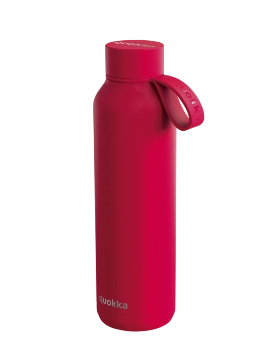QUOKKA BOTELLA TERMO ACERO INOXIDABLE SOLID CON COLGADOR CHERRY RED 630 ML