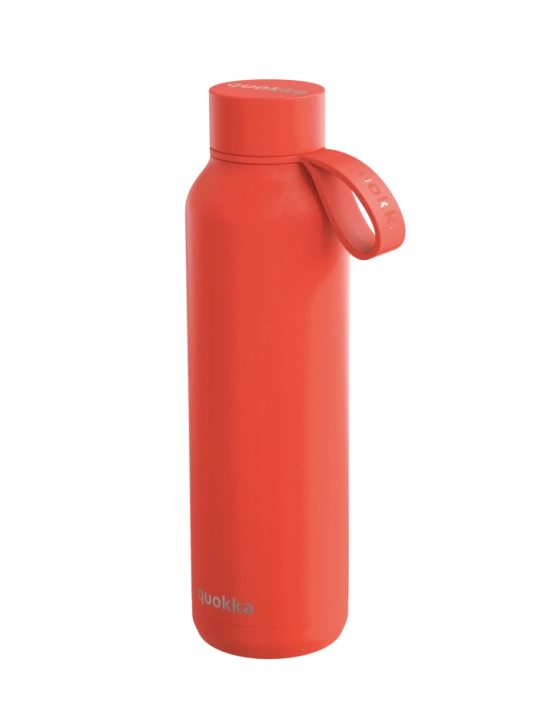 QUOKKA BOTELLA TERMO ACERO INOXIDABLE SOLID CON COLGADOR ORANGE 630 ML