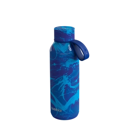 QUOKKA BOTELLA TERMO ACERO INOXIDABLE SOLID CON COLGADOR WAVES 510 ML
