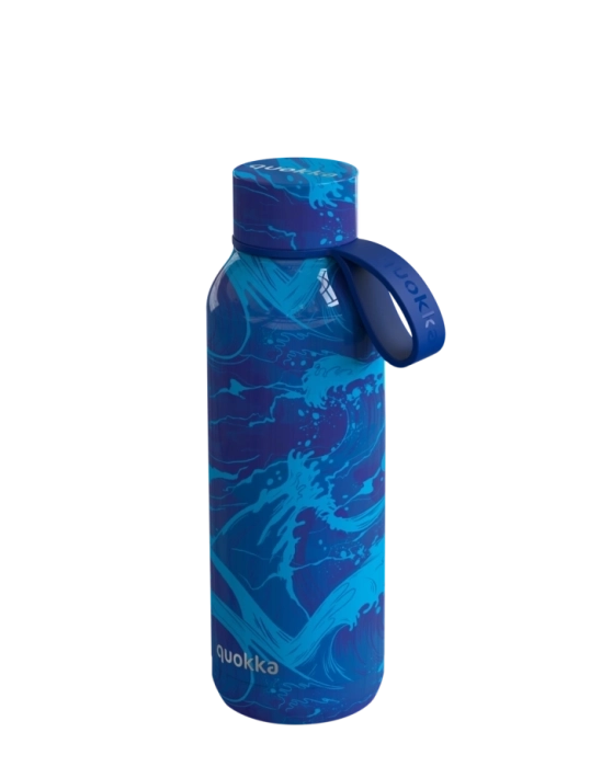 QUOKKA BOTELLA TERMO ACERO INOXIDABLE SOLID CON COLGADOR WAVES 510 ML