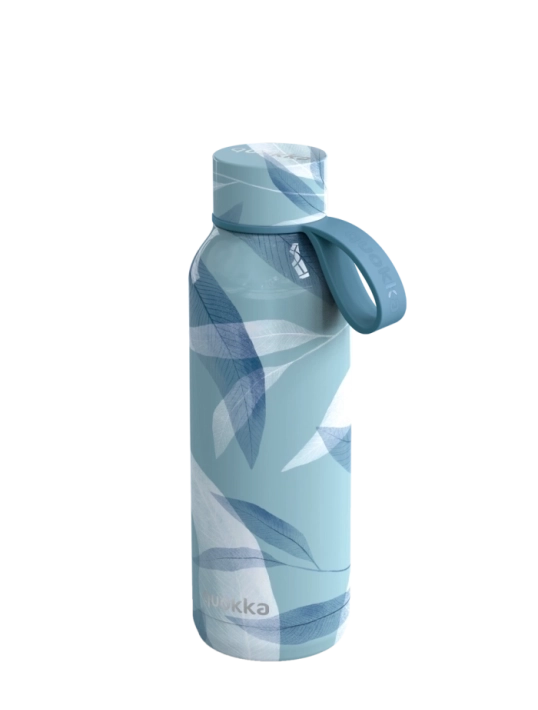QUOKKA BOTELLA TERMO ACERO INOXIDABLE SOLID CON COLGADOR BLUE WIND 510 ML