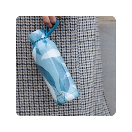 QUOKKA BOTELLA TERMO ACERO INOXIDABLE SOLID CON COLGADOR BLUE WIND 510 ML