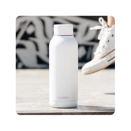 QUOKKA BOTELLA TERMO ACERO INOXIDABLE SOLID WHITE 510 ML
