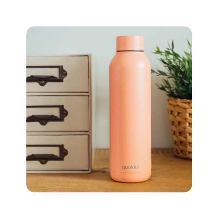 QUOKKA BOTELLA TERMO ACERO INOXIDABLE SOLID PASTEL PEACH 630 ML