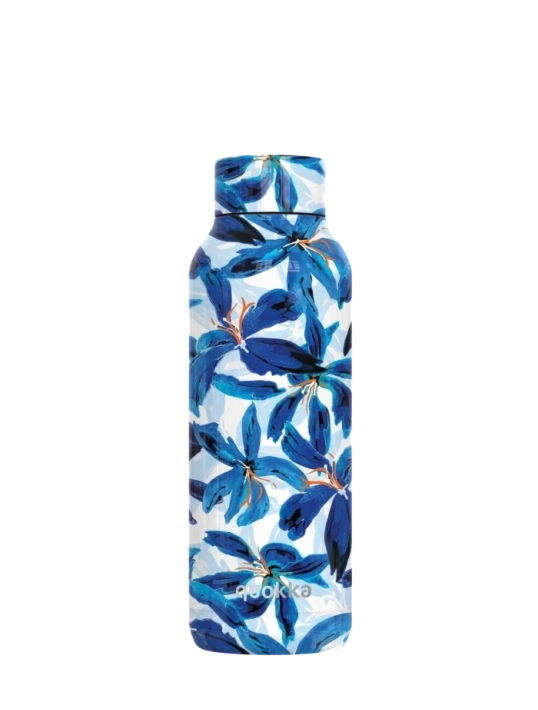QUOKKA BOTELLA TERMO ACERO INOXIDABLE SOLID BLUE HIBISCUS 510 ML