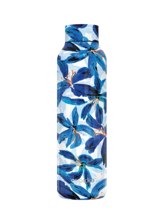 QUOKKA BOTELLA TERMO ACERO INOXIDABLE SOLID BLUE HIBISCUS 630 ML
