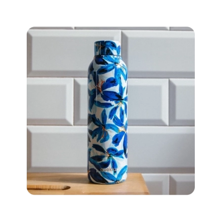 QUOKKA BOTELLA TERMO ACERO INOXIDABLE SOLID BLUE HIBISCUS 630 ML