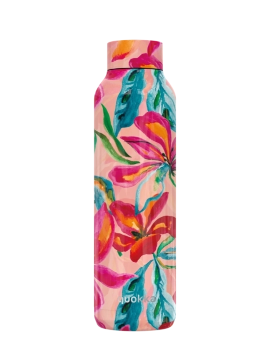 QUOKKA BOTELLA TERMO ACERO INOXIDABLE SOLID TROPICAL BLOOM 630 ML