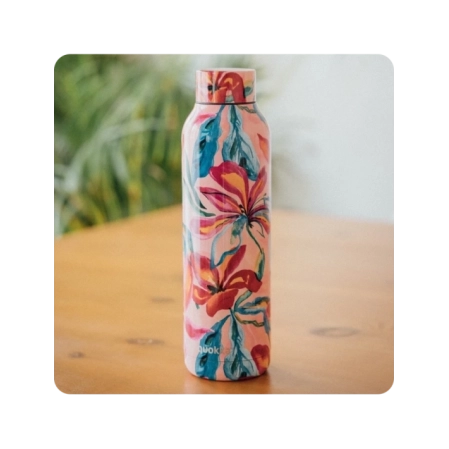 QUOKKA BOTELLA TERMO ACERO INOXIDABLE SOLID TROPICAL BLOOM 630 ML