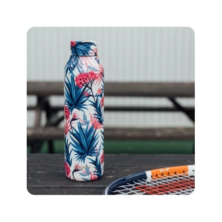 QUOKKA BOTELLA TERMO ACERO INOXIDABLE SOLID BLUE GARDEN 630 ML