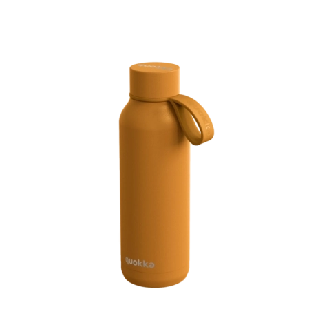 QUOKKA BOTELLA TERMO ACERO INOXIDABLE SOLID CON COLGADOR MUSTARD 510 ML