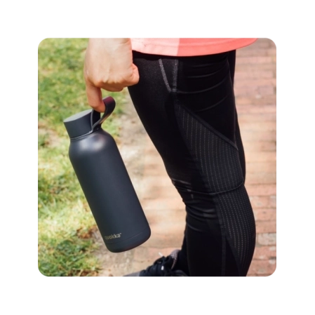 QUOKKA BOTELLA TERMO ACERO INOXIDABLE SOLID CON COLGADOR SLATE 510 ML