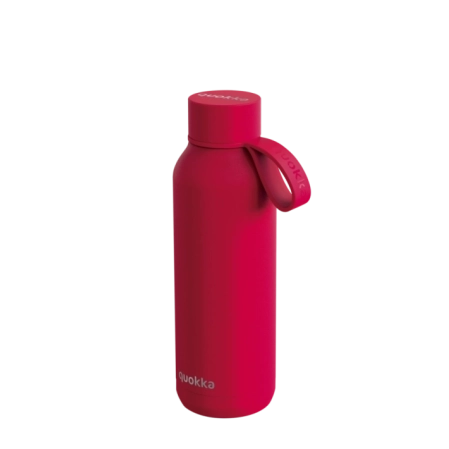 QUOKKA BOTELLA TERMO ACERO INOXIDABLE SOLID CON COLGADOR CHERRY RED 510 ML
