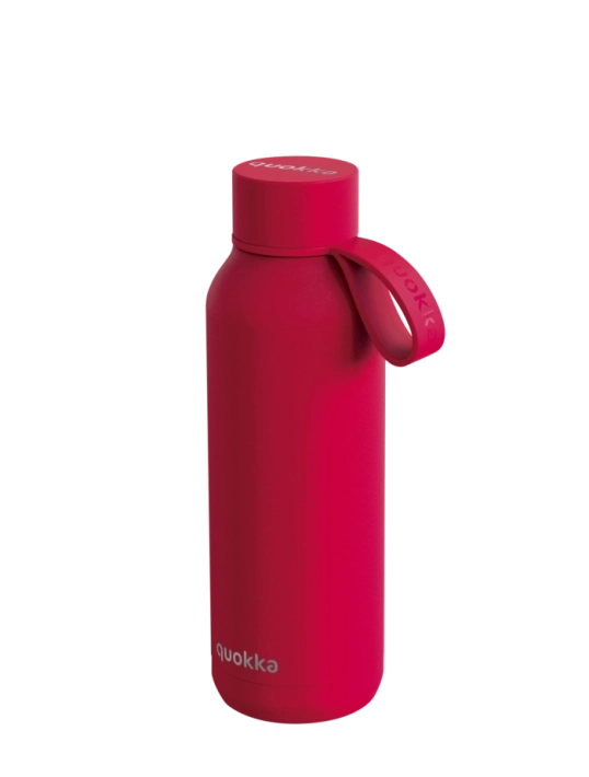 QUOKKA BOTELLA TERMO ACERO INOXIDABLE SOLID CON COLGADOR CHERRY RED 510 ML