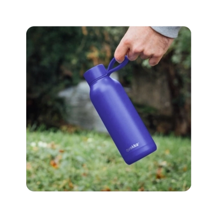 QUOKKA BOTELLA TERMO ACERO INOXIDABLE SOLID CON COLGADOR DUSK BLUE 510 ML