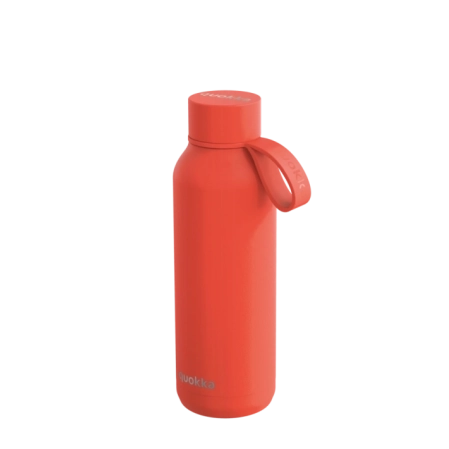 QUOKKA BOTELLA TERMO ACERO INOXIDABLE SOLID CON COLGADOR ORANGE 510 ML