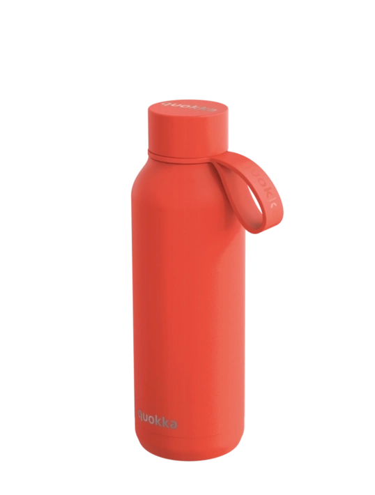 QUOKKA BOTELLA TERMO ACERO INOXIDABLE SOLID CON COLGADOR ORANGE 510 ML