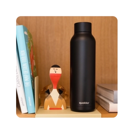 QUOKKA BOTELLA TERMO ACERO INOXIDABLE SOLID JET BLACK 850 ML