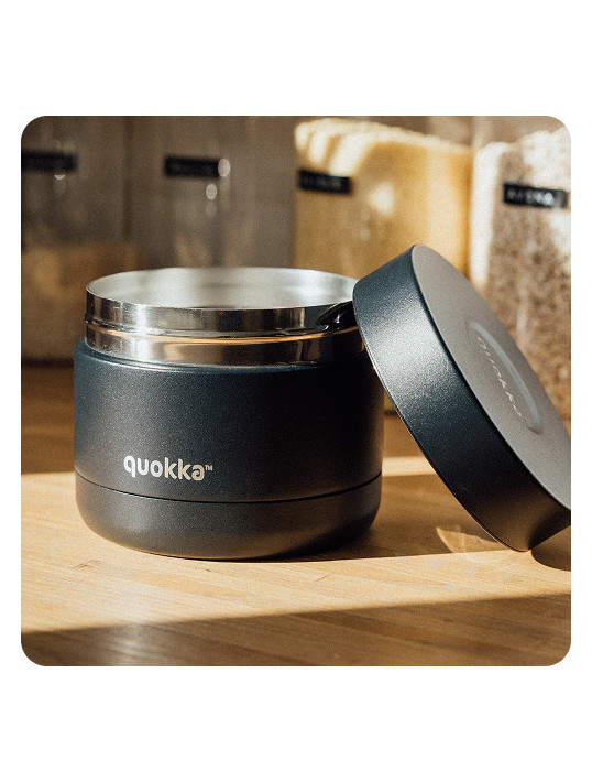 QUOKKA RECIPIENTE COMIDA TERMICO ACERO INOXIDABLE WHIM BLACK 600 ML