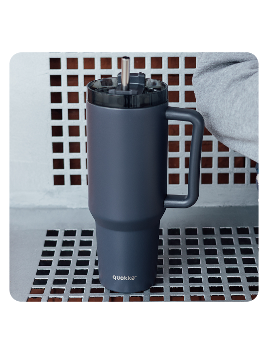 QUOKKA TAZA TERMO ACERO INOXIDABLE STREAM BLACK XL 1200 ML