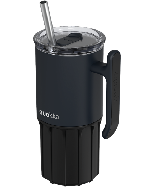 QUOKKA TAZA TERMO ACERO INOXIDABLE CON BASE DE SILICONA UMI BLACK 720 ML