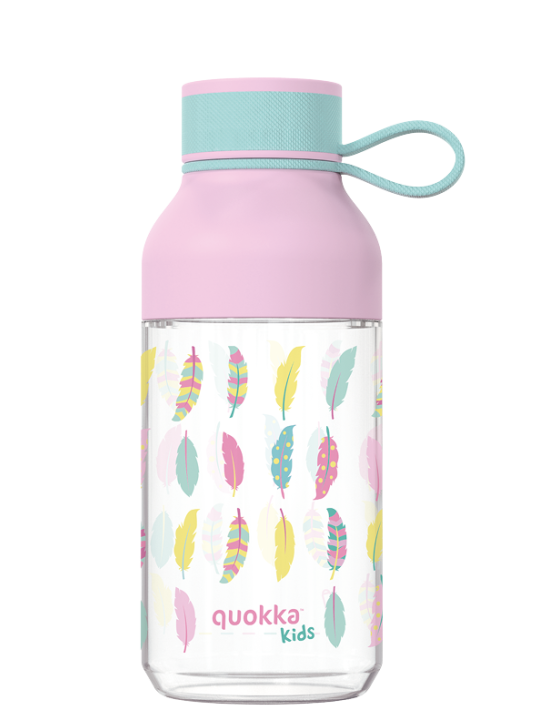 QUOKKA KIDS BOTELLA ECOZEN ICE CON COLGADOR FEATHERS 430 ML