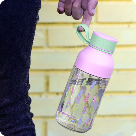 QUOKKA KIDS BOTELLA ECOZEN ICE CON COLGADOR FEATHERS 430 ML
