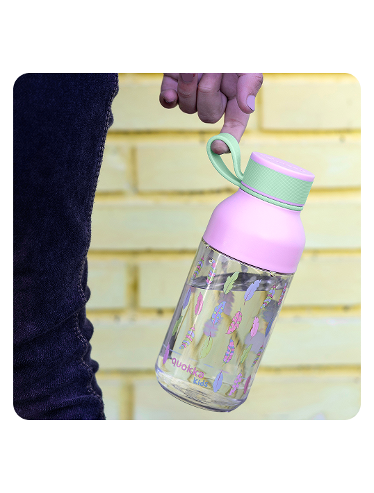 QUOKKA KIDS BOTELLA ECOZEN ICE CON COLGADOR FEATHERS 430 ML