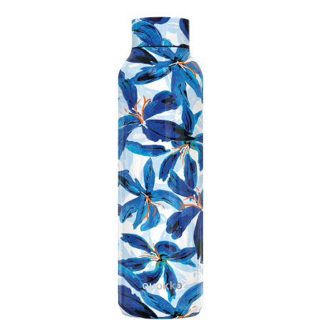 QUOKKA BOTELLA TERMO ACERO INOXIDABLE SOLID BLUE HIBISCUS 630 ML