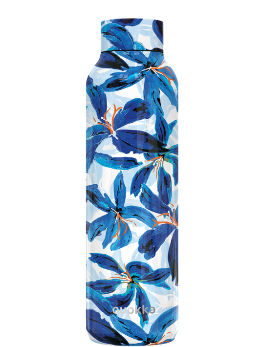 QUOKKA BOTELLA TERMO ACERO INOXIDABLE SOLID BLUE HIBISCUS 630 ML