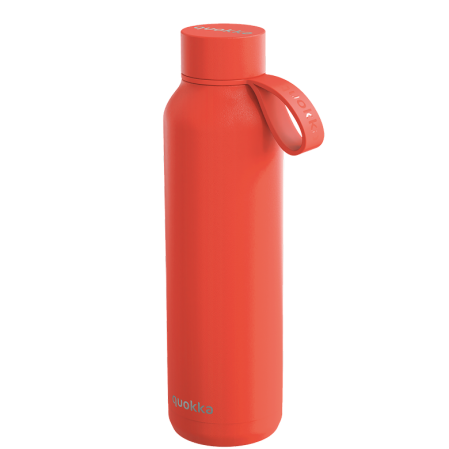 QUOKKA BOTELLA TERMO ACERO INOXIDABLE SOLID CON COLGADOR ORANGE 630 ML