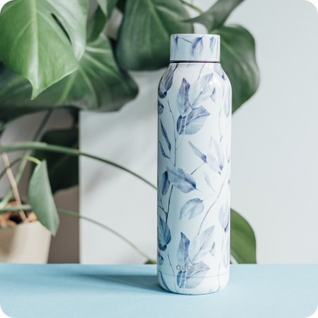 QUOKKA BOTELLA TERMO ACERO INOXIDABLE SOLID GRAY BOUQUET 630 ML