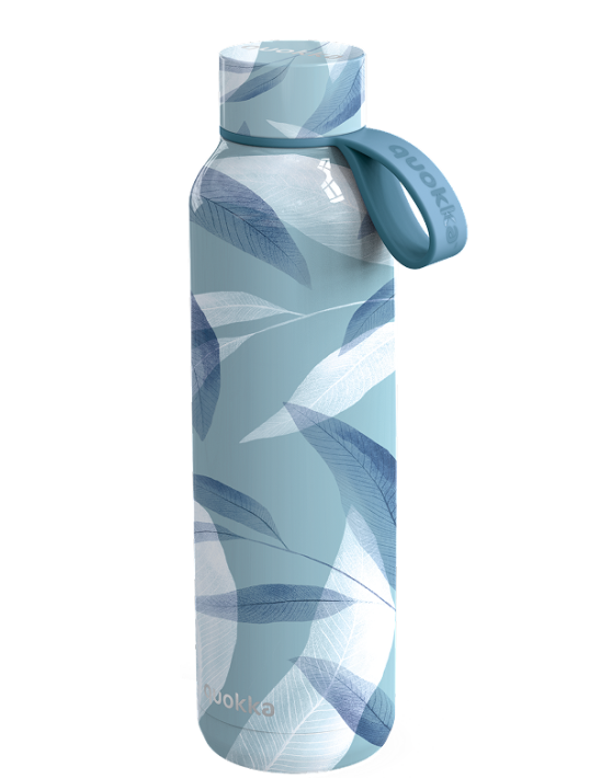 QUOKKA BOTELLA TERMO ACERO INOXIDABLE SOLID CON COLGADOR BLUE WIND 630 ML