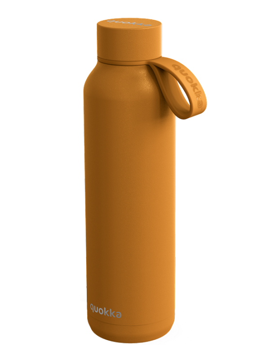QUOKKA BOTELLA TERMO ACERO INOXIDABLE SOLID CON COLGADOR MUSTARD 630 ML