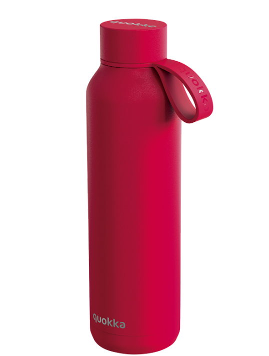 QUOKKA BOTELLA TERMO ACERO INOXIDABLE SOLID CON COLGADOR CHERRY RED 630 ML