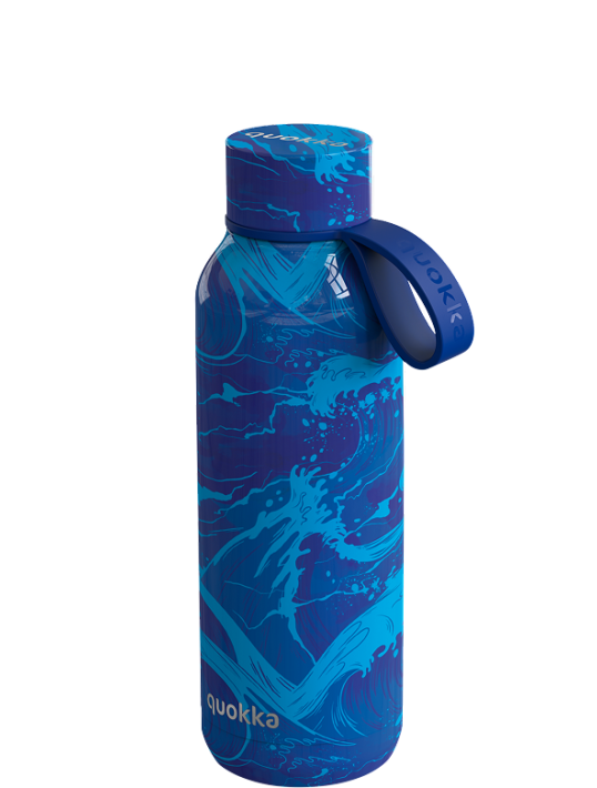 QUOKKA BOTELLA TERMO ACERO INOXIDABLE SOLID CON COLGADOR WAVES 510 ML