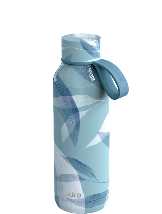 QUOKKA BOTELLA TERMO ACERO INOXIDABLE SOLID CON COLGADOR BLUE WIND 510 ML