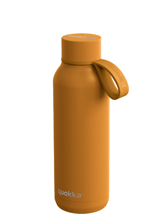 QUOKKA BOTELLA TERMO ACERO INOXIDABLE SOLID CON COLGADOR MUSTARD 510 ML