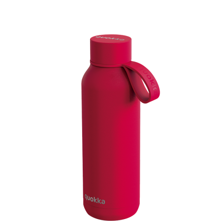 QUOKKA BOTELLA TERMO ACERO INOXIDABLE SOLID CON COLGADOR CHERRY RED 510 ML