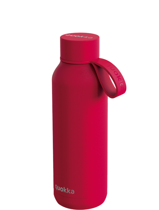QUOKKA BOTELLA TERMO ACERO INOXIDABLE SOLID CON COLGADOR CHERRY RED 510 ML