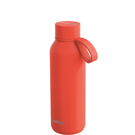 QUOKKA BOTELLA TERMO ACERO INOXIDABLE SOLID CON COLGADOR ORANGE 510 ML