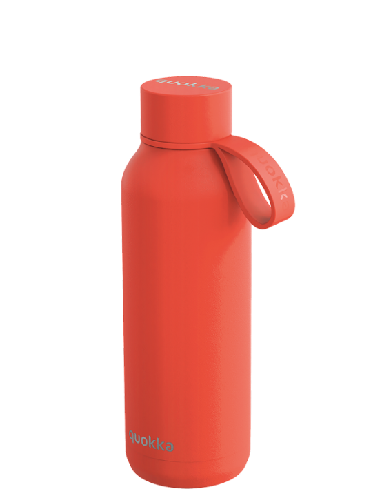 QUOKKA BOTELLA TERMO ACERO INOXIDABLE SOLID CON COLGADOR ORANGE 510 ML