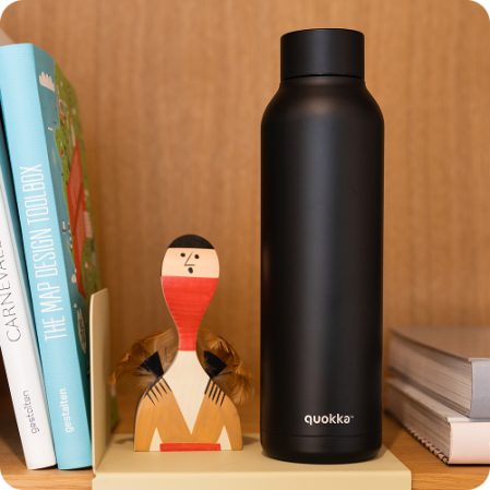 QUOKKA BOTELLA TERMO ACERO INOXIDABLE SOLID JET BLACK 850 ML