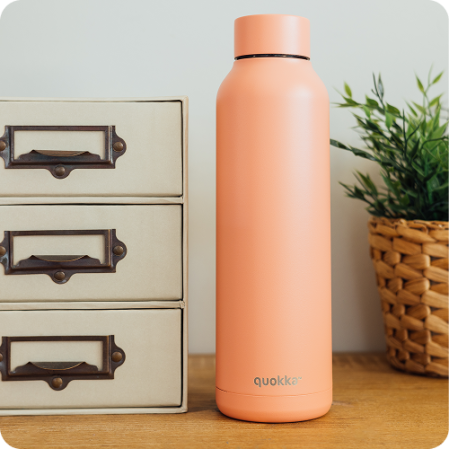 QUOKKA BOTELLA TERMO ACERO INOXIDABLE SOLID PASTEL PEACH 850 ML