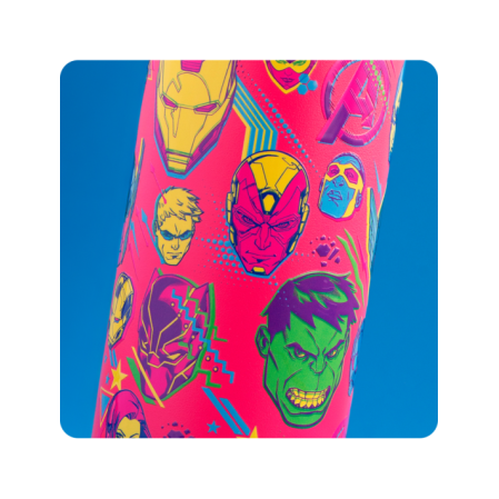 QUOKKA BOTELLA TERMO ACERO INOXIDABLE SOLID AMBER YELLOW 510 ML AVENGERS NEON